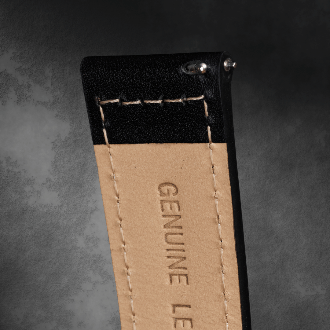 Black leather quick release strap for McQuaide C1