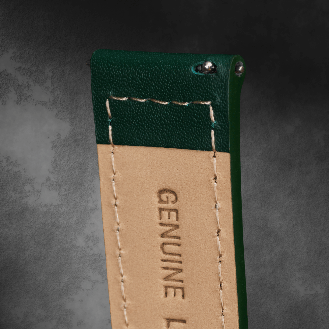 Green leather quick release strap for McQuaide C1