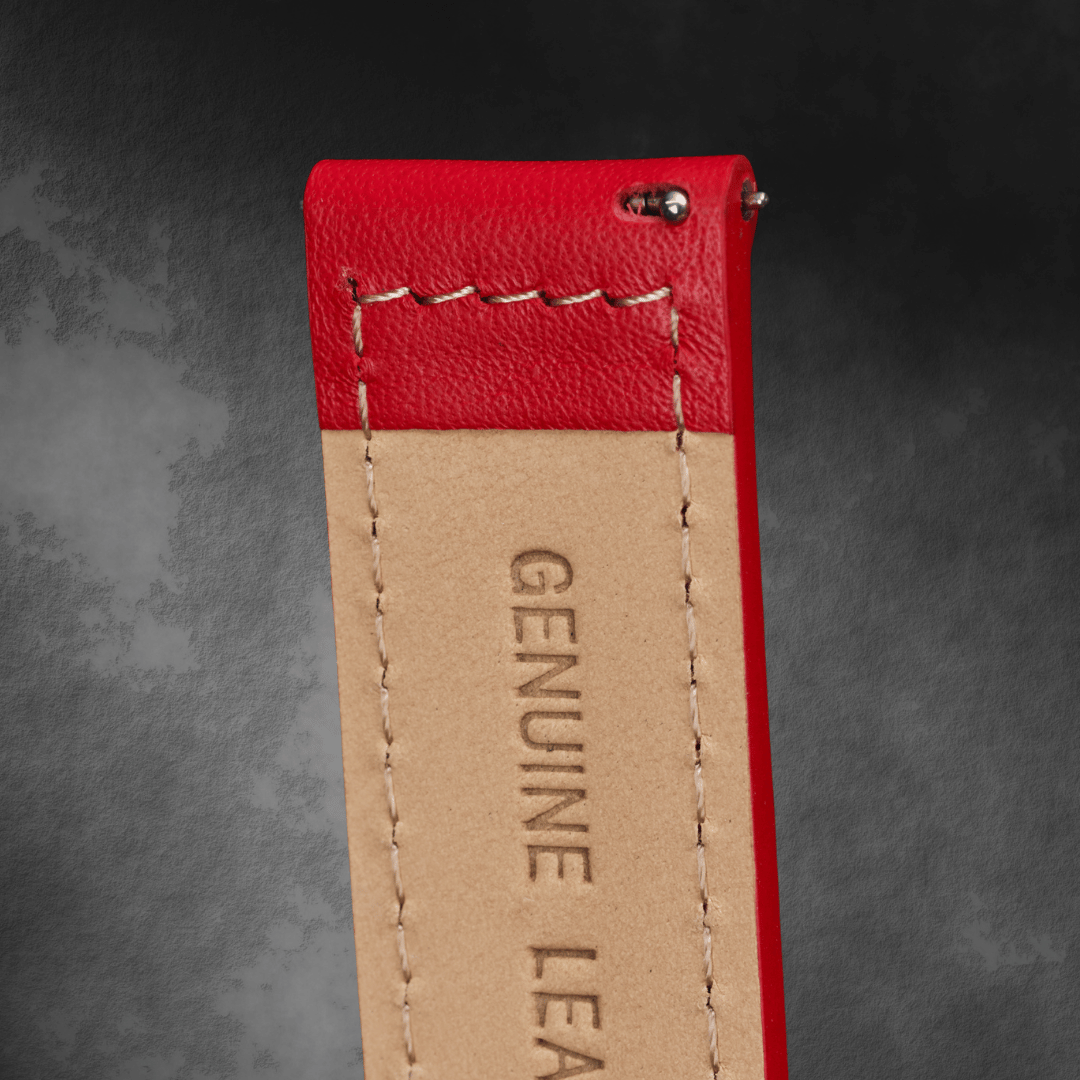 Red leather quick release strap for McQuaide C1