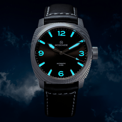 The McQuaide C1 midnight with a night sky in lume