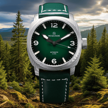 The McQuaide C1 evergreen with a forrest background