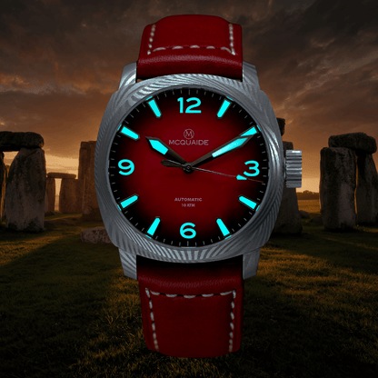 The McQuaide C1 Solstice with a Stonehenge background in lume