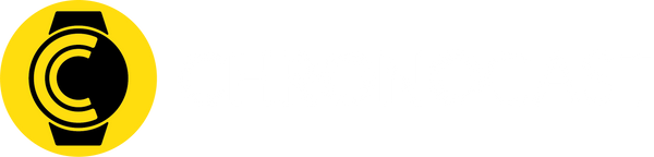 A yellow circular logo with a black stylized letter C and watch icon on the left, next to the word 'Chronocast' in black on a white background.