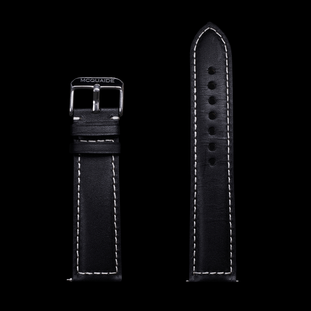 Black leather strap for McQuaide C1