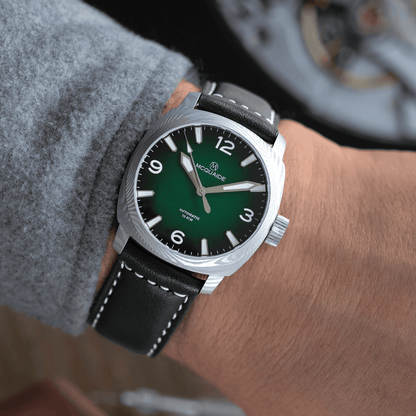 The McQuaide C1 Evergreen with a black strap